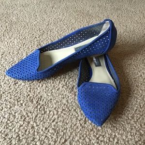 Blue Pointed Flats